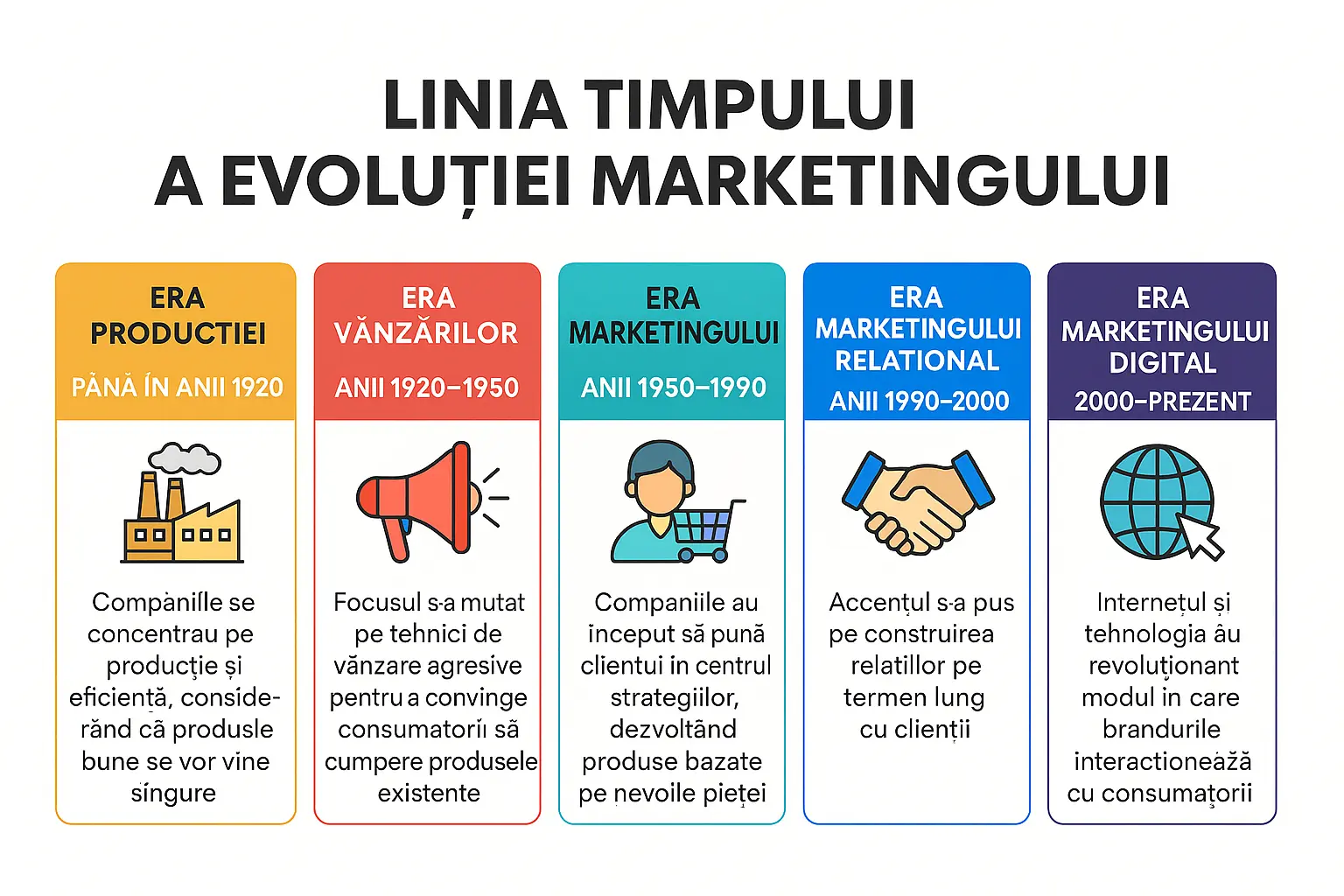 Linia timpului a evoluției marketingului