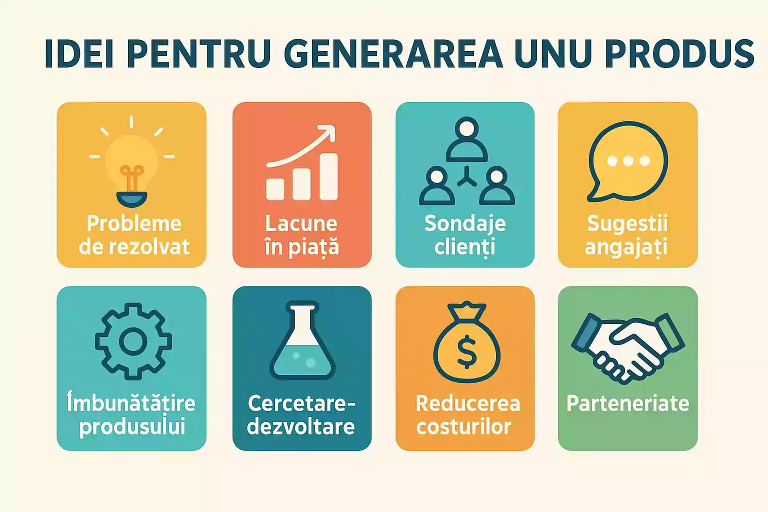 Surse de inspirație pentru generarea ideilor de produs: piață, clienți, inovație, parteneriate