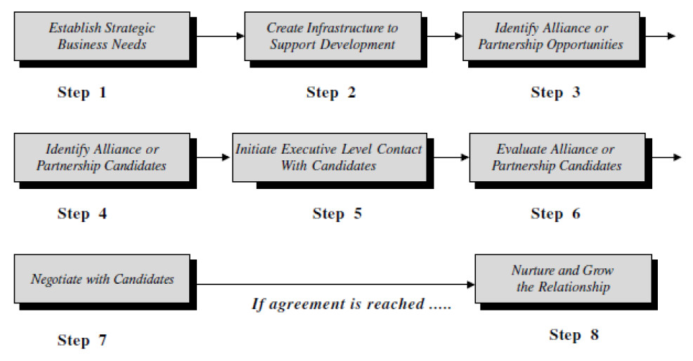 Strategic alliance and partnership steps